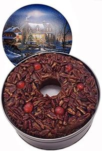 Jane Parker Fruitcake Dark Fruit Cake 3 Pound (48 Ounce) Ring in a Collectible Holiday Tin (Colors may vary)