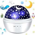 Projector Lamp, Night Light Projector Star Projector 360 Degree Rotation Sky Projector Ocean Projector Use for Kids Night Light,Decorative Light,Mood Light,Christmas Gifts,Birthday Present(White)