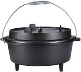 Nourished Essentials Cast Iron Dutch Ovens 6-Quart - Your Culinary Companion for Exceptional Creations - Durable and Efficient Cooking Tool - 14.3"x12.4"x7.8" - Black