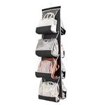 ZOBER Hanging Closet Organizers for Purses and Handbags, Wardrobe Organizer and Storage, Clothes Organizer and Storage, 8 Clear Vinyl Pockets, 360 Degree Swivel Hook, 48”L x 13.8”W (Black)