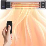 SereneLife Infrared Patio Heater, Wall Mounted Electric Patio Heater with Remote Control, 1500 W, Indoor/Outdoor Heaters for Patio, Restaurant, Backyard, Garage, Decks (Silver)