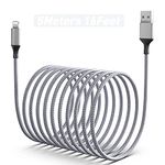 iPhone Charging Cable 5M, [Apple MFi Certification] 5M / 16FT Ultra-Long Nylon Braided USB Fast Charging and Sync Cable Suitable for Apple iPhone 14/13/12/11/XS/XS Max/XR/X/ 8/7/ 6/5/ iPad