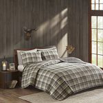 Woolrich Reversible Quilt Cabin Lifestyle Design - All Season, Breathable Coverlet Bedspread Bedding Set, Matching Shams, Oversized King/Cal King, Tasha Plaid Tan/Brown 3 Piece