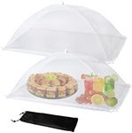 Wokuya Food Cover Food Tent Set to Keep Bugs away, 2 Extra Large Size (40” x 24”) with Carry Bag, Reusable and Collapsible Pop Up Mesh Food Covers for Picnic,Camping,BBQs,Wedding,Home Use