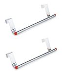 Leawall Stainless Steel Towel Holder Kitchen Hook Cabinet Hanger Over Door Kitchen Hook Drawer Storage/Towel Bar (2 Pcs Set, 28 CM-11 inch)