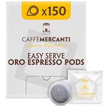 Caffe Mercanti ESE (Easy Serve Espresso) Oro Italian Coffee Pods in Filter Paper - 44mm, 150 Pods - Italiano Caffe Filter Paper - Non-GMO