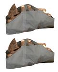 Pack of 2 Canvas Firewood Log Carrier French Grey Bag Tote Wood Waterproof Double Handled