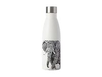 Maxwell & Williams Marini Ferlazzo Insulated Water Bottle with African Elephant Design, Double Wall Stainless Steel, White, 500 ml