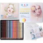 H & B Coloured Pencil,Professional Skin Tone Colored Pencils Charcoal Drawing Pencil Set with 12 Sheets Coloring Book for Children,Artists Adult,for Sketching,Coloring for Beginners & Artists