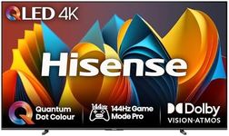 Hisense 100 Inch 4K QLED Smart TV 100E7NQTUK - Quantum Dot Colour, 4K AI Processor, Dolby Vision Atmos, Smooth Motion, Sports Mode, Vidaa OS with Freely, Youtube, Netflix and Disney+ (2024 Model)