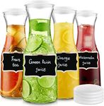 Set of 4 Glass Carafe with 8 Lids, 