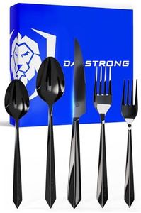 Dalstrong Flatware Cutlery Set - 20 Piece - Black High-Carbon Stainless Steel - Silverware Dinner Knife, Dinner Fork, Dinner Spoon, Dessert Fork, Dessert Spoon - Service for 4 - Table Dinner Set