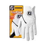 FootJoy Men's TropiCool Gloves, White, Cadet X-Large, Worn on Left Hand