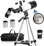 Niyam Astronomical Telescope AZ70400 70mm Aperture 400mm AZ Travel Telescope for Astronomy Beginners - with Tripod, Carry Bag, Phone Adapter