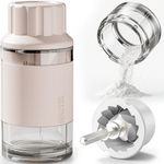 GAONLY Ceramic Core Small Pill Crusher Fine Powder –Manual Pill Grinder for Elderly & Pets, Free Twist-to-Grinder for Arthritic Hands, Crushes Meds/Vitamins to Fine Powder (Pink)