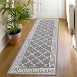 SHACOS Hallway Runner Rug 50x150 cm Non Slip Hall Runner Rug Narrow Rug Kitchen Runner Rug Washable Entrance Rug Runner, Carpet Runner for Kitchen Entryway Laundry Room - Grey