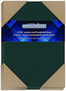 100 Dark Green Linen 80 Cover Paper Sheets - 11cm X 17cm (11cm X 17cm) Invitation 1.3cm Smaller than 5X7 Size - 36kg/pound Card Weight - Fine Linen Textured Finish - Deep Dye Quality Cardstock