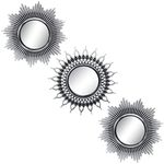 Small Round Mirrors for Wall Decor Set of 3 - Great Home Accessories for Bedroom, Living Room & Dinning Room (M014)