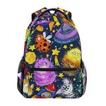 Colorful Space Flying Saucer Monster Backpacks College School Book Bag Travel Hiking Camping Daypack