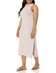 The Drop Women's Gabriela High-Neck A-Line Side-Slit Maxi Dress, Silver Cloud, XL