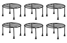 Silaa Pack of 6 Plant Stand For Balcony, Plant Stand For Flower Pot Stand, Pot Stand For Outdoor Plants, Planter Stand, Stands For Pots For Plants, Plant Stand For Indoor Plants, Pack of 6 Black