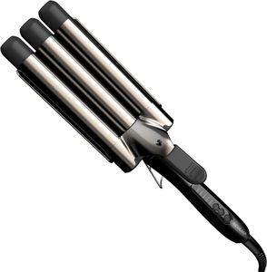 REVAMP Deep Beach Waver – Triple Barrel Ceramic Hair Curler for Waves