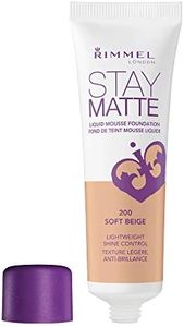Rimmel London Stay Matte Liquid Mousse Foundation, 200 Soft Beige, 30 ml