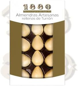 1880 - Almendras Artesanas Rellenas de Turrón de Crema a la Piedra Cubierta com Una Fina Capa de Oblea, Textura Crujiente, Bocados de Calidad Suprema, 165 g, 15 Unidades