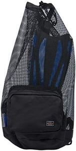 PACMAXI Scuba Diving Bag, Oversized Mesh Scuba Diving Backpack for Snorkeling Gear & Equipment, Holds Mask, Fins, Snorkel (black)