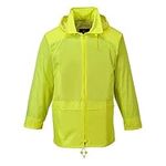 Portwest S440 Men's Waterproof Rain Jacket - Lightweight Durable Hooded Weather Protection Safety Jacket Yellow, X-Large