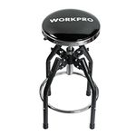 WORKPRO Heavy Duty Adjustable Hydraulic Shop Stool,Garage Bar Stool, 29in to 33.86in, 330-Pound Capacity, Black