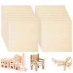 KisSealed 20 Pcs Basswood Sheets for Crafts,12 x 12 x 1/8 Inch Unfinished Plywood Sheets,Bass Wood for Laser Cutting, Painting, Wood Burning, Home Decorations