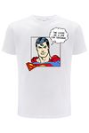 ERT GROUP Warner Bros. Superman 037, Men's Short-Sleeve T-Shirt, 100% Cotton, One-Sided Print, Size L, White, Seamless Design, Smooth & Resilient Fabric for Everyday Ease