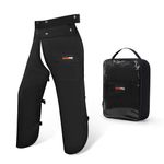WISEPRO Protective Chainsaw Chaps, Adjustable Belt Chainsaw Apron Chainsaw Safety Chaps, Chainsaw Safety Equipment for Cutting and Logging (Black(Polyester Cotton), Small)