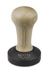 Metallurgica Motta Wood Espresso Tamper With Flat 58 mm Stainless Steel Base Coated With Non stick Teflon Coating