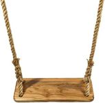 ValueHall Wooden Hanging Swing Seat Wooden Swing Chair Wooden Tree Swing with Adjustable Hemp Rope for Both Adults and Kids V7110C