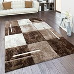 Paco Home Large Rug Short Pile 3D Look Vintage Contours Modern Pattern, Size:120x170 cm, Colour:Brown Beige