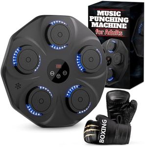 Music Boxing Machine for Adults - Durable Wall Mounted Bluetooth Music Punching Machine with 9 Modes, Shock Absorbing Pads, LED Screen & Included Gloves - Boxing Equipment for Training at Home