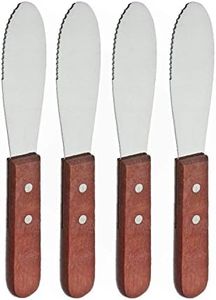 Adorox Wide Stainless Steel Spreader Kitchen Knives for Sandwiches Butter Cheese (Set of 4)