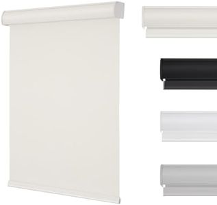 Changshade Cordless Blackout Roller Shades with Valance, Room Darkening Roll-up Shade Easy Install, Fabric Windows Blinds for Home, Bedroom and Office, 48" W x 72" H, Beige ROL48BG72D