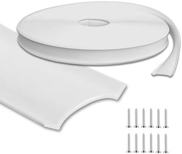 7/8" 100FT RV Vinyl Trim Insert with Screws - Durable White Vinyl Molding for RV, Camper, Travel Trailer Exterior Screw Cover, Easy Install, Weather-Resistant Replacement Trim