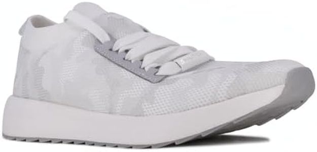 Nautica Women Fashion Sneaker Lace-Up Jogger Running Shoe-Zyla-White Camo Mesh Size-6.5