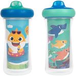 The First Years Pinkfong Baby Shark Insulated Sippy Cup - Spill Proof Toddler Cups - Made Without BPA - 9 Oz - 2 Count