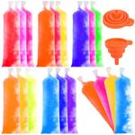 FEBSNOW 160 Ice Lolly Bags Disposable Ice Popsicle Mold Bags, Freezer Tubes Ice Cream Mold Bags Easy to Fill for Snacks Yogurt Juice Fruit Ice Candy Pops Comes with Funnel (2 x 12 Inch)