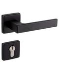 Gedotec Door Handles Push 1317 - Durable Aluminium Handle for Front and Interior Doors - Modern & Ergonomic Design – Black – for Door Sizes 35-47 mm Thickness