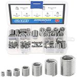 Glarks 84Pcs 304 Stainless Steel Wire Thread Inserts Thread Repair Sleeve Kit, Metric M3 M4 M5 M6 M8 M10 M12 Steel Sheath Coiled Wire Helicoil Type Screw Repair Insert Assortment Kit