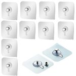 12 Pieces Picture Hangers without Nail Self Adhesive Screw Hook Transparent Hanging Nail Punch-Free Wall Mount Screw Hangers for Kitchen Bathroom Tile Wall