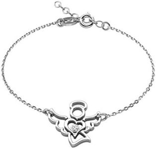 butterfly Bambine Ragazze Argento Bracciale Vero Angelo Chiaro Lunghezza Regolabile Confezione Ecologica Regalo di Conferma