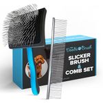 The Doodle Brush Grooming Kit, Slicker Dog Brush and Finishing Comb Set, Detangler & Dematting Grooming Tools for Dogs, Extra Long Pin Slicker & Metal Comb for Goldendoodle, Cockapoo, Cavapoo, Poodle