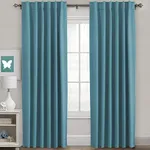 H.VERSAILTEX Blackout Curtains Thermal Insulated Window Treatment Panels Room Darkening Blackout Drapes for Living Room Back Tab/Rod Pocket Bedroom Draperies (2 Panels, Storm Blue, 52 x 96 Inch)
